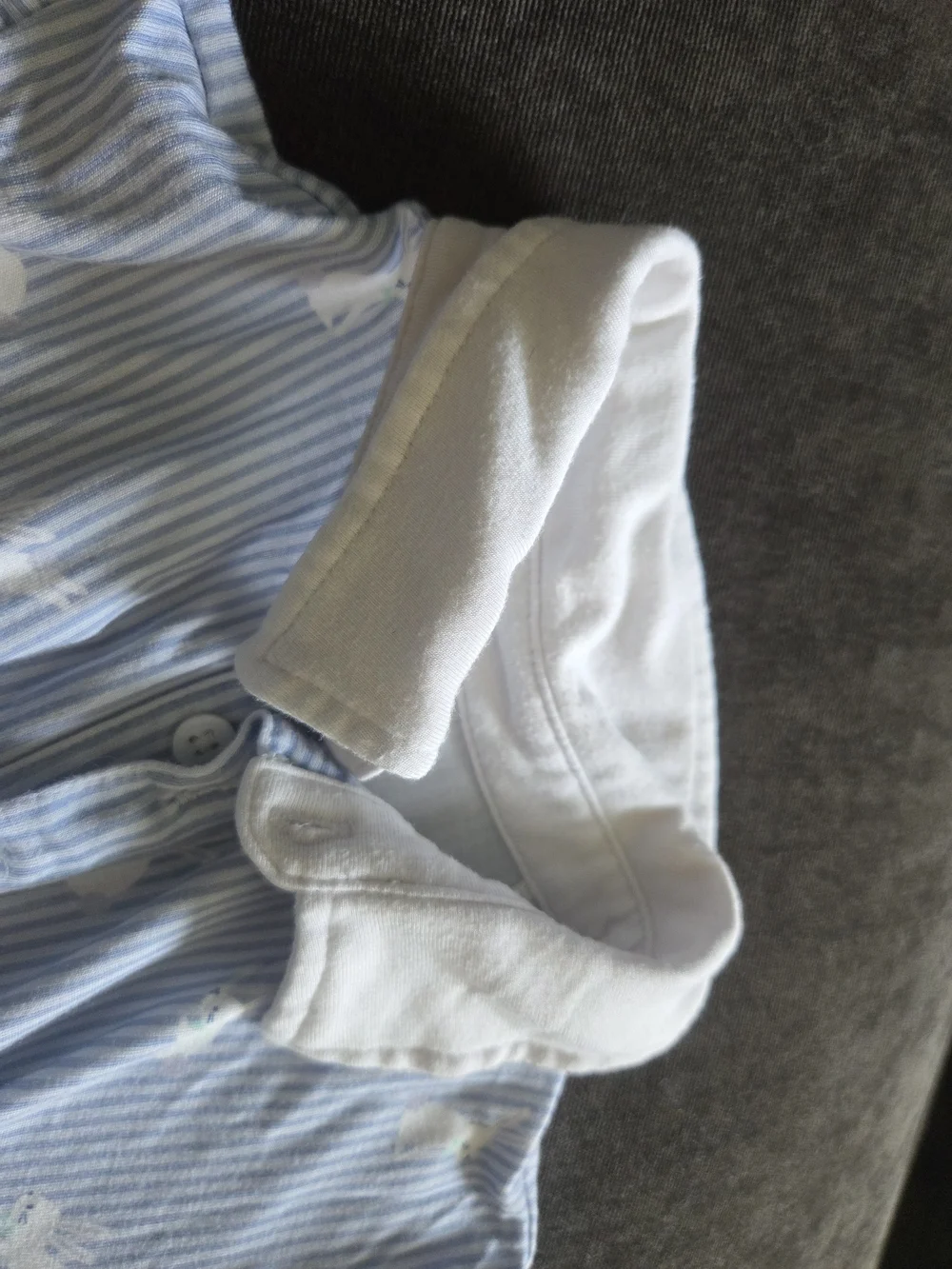 Little Sleepies Bunny Stripe Polo Romper 3T